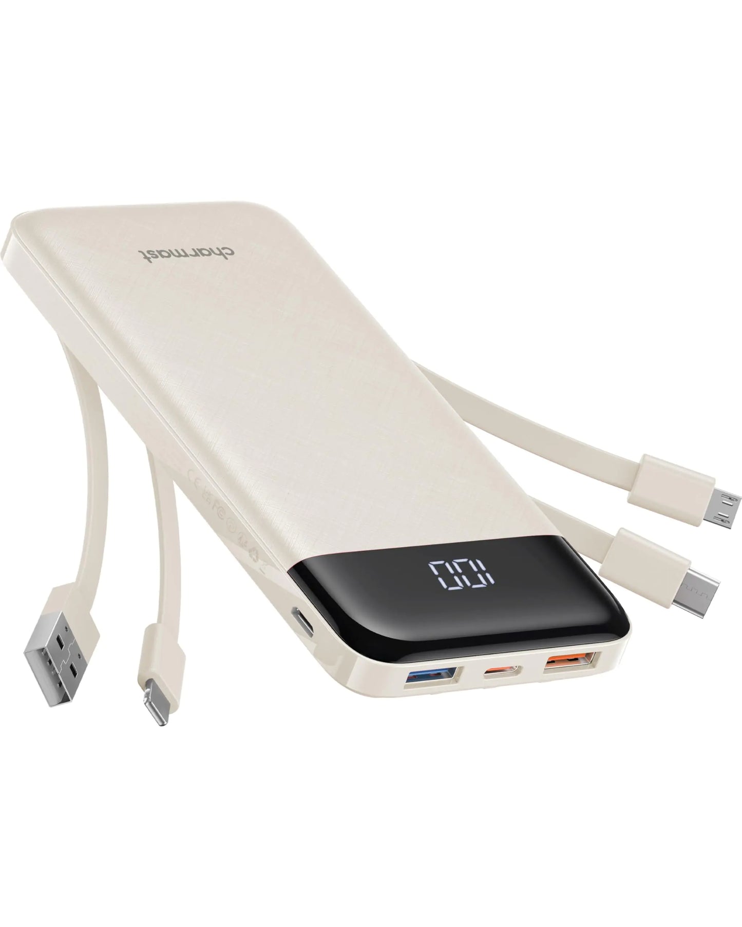 Portable Charger with Built in Cables