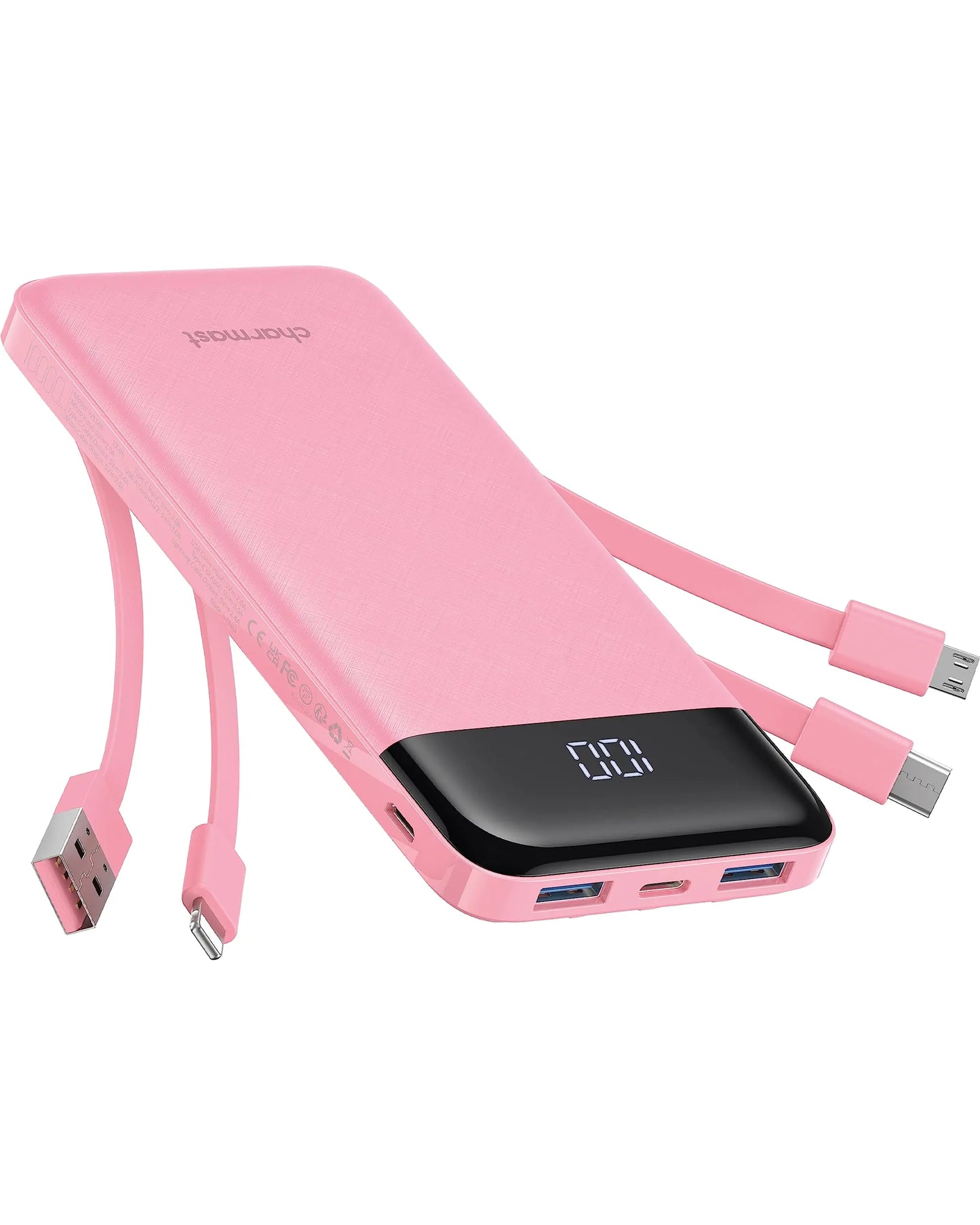 Portable Charger with Built in Cables