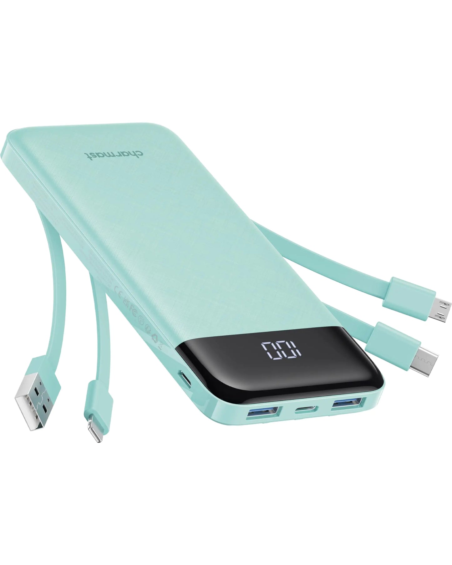 Portable Charger with Built in Cables